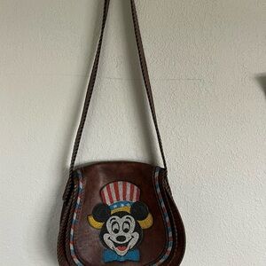 Vintage 1970s leather Mickey Mouse purse